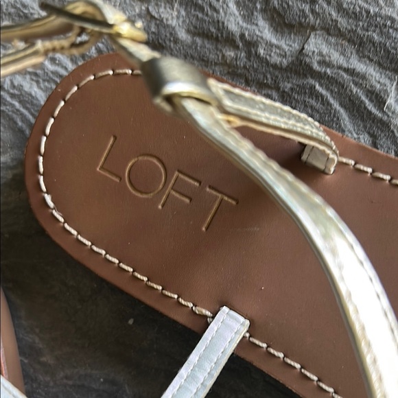 Loft - Gold and Brown Women's Sandals, Size 6 - Picture 4 of 5